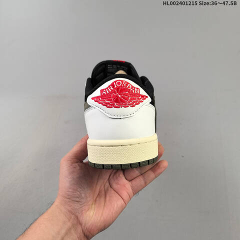 Travis Scott x Air Jordan 1 Low Medium Olive 5 0 AIR JORDAN 1 Aj1 Lifestyle (BS-67431)