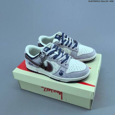 Nike Dunk SB Low Grey Burgundy Navy Cream EU 36-45 Skate Shoe - Unisex (BS-61370)