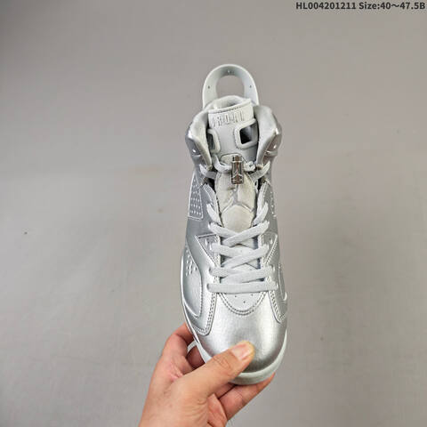 PSG x Air Jordan 6 Retro Silver Metallic AIR JORDAN 6 Aj6 Lifestyle (BS-67491)