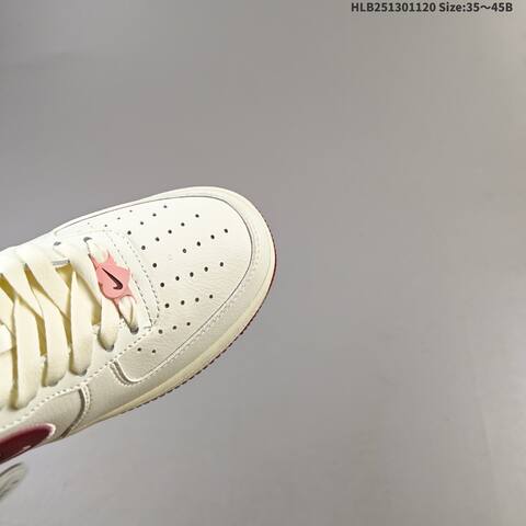 Nike Air Force 1 07 Low Sail Light Pink Dark Red EU 35-45 Sneaker - Unisex (BS-63384)