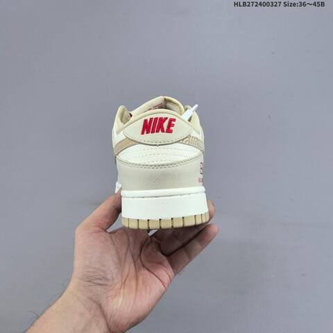 Nike Dunk Low Beige White Red Khaki EU 36-45 Skate Shoe - Unisex (BS-61106)