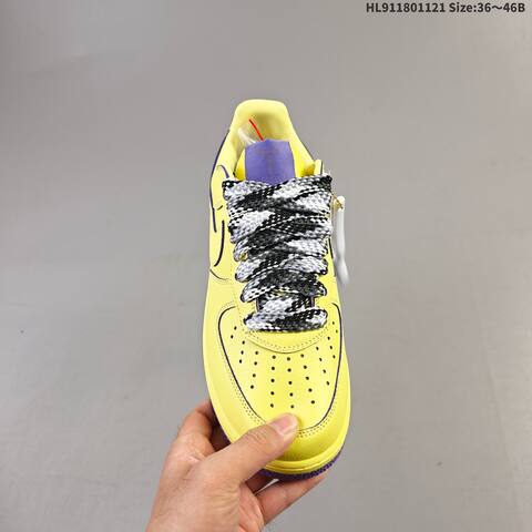 Nike Air Force 1 07 Low Kobe Yellow Purple Black White EU 36-46 Sneaker - Unisex (BS-63353)
