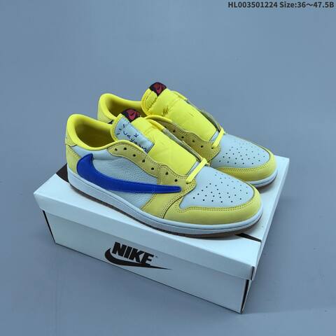 Travis Scott x Air Jordan 1 Low OG Canary Yellow 7 0 AIR JORDAN 1 Aj1 Lifestyle (BS-67289)