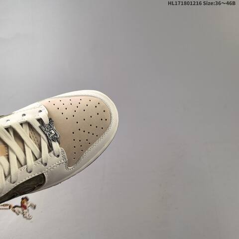 Nike SB Dunk Low IQ1118-220 White Olive Beige Brown EU 36-46 Skate Shoe - Unisex (BS-62649)