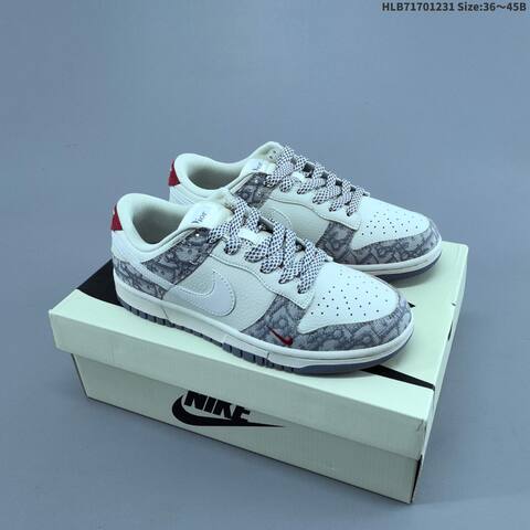 Nike Dunk Low White Grey Black EU 36-45 Skate Shoe - Unisex (BS-62287)