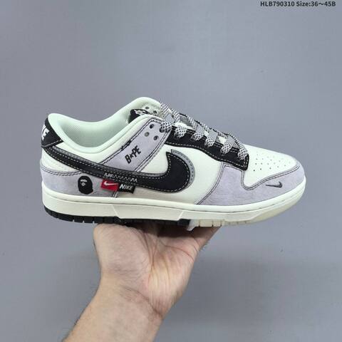 Nike SB Dunk Low White Gray Red Navy EU 36-45 Skate Shoe - Unisex (BS-61387)