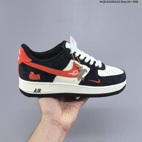 Nike Air Force 1 07 LV8 White Black Orange EU 36-45 Sneaker - Unisex (BS-61920)
