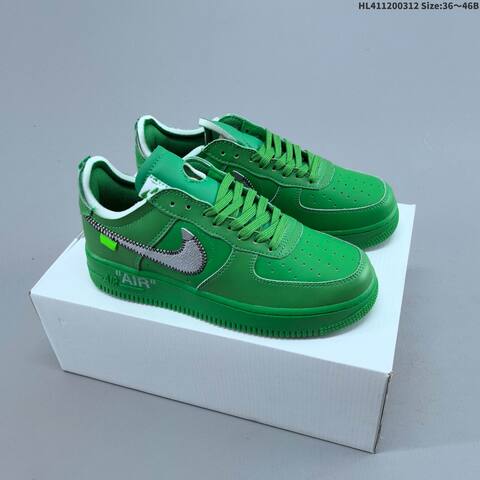 Nike Air Force 1 Low Off White Black Silver White Orange Blue Red EU 36-46 Sneaker - Unisex (BS-61364)