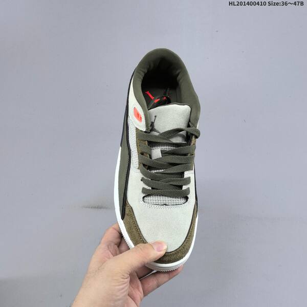 Jordan Who Decides War x Jordan Flight Court HF3255-301 Olive/Light Grey/Black/White with Infrared accents EU 36-47 casual
