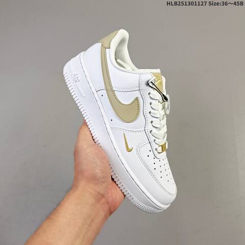 Nike Air Force 1 07 White Light Grey Gold EU 36-45 Sneaker - Unisex (BS-63007)