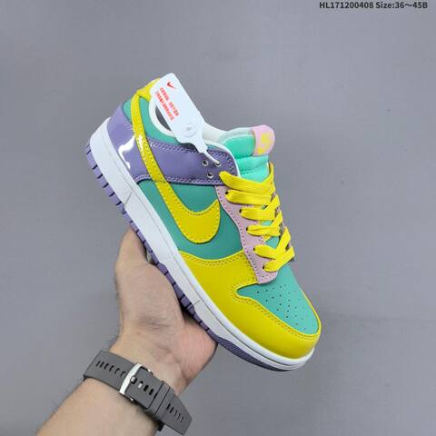 Nike SB Dunk Low Teal Yellow Purple Pink White EU 36-45 Skate Shoe - Unisex (BS-60875)