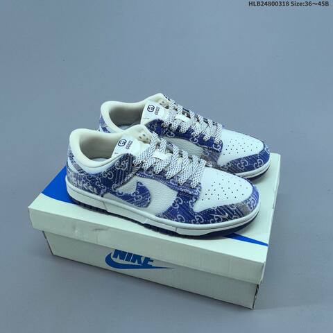 Nike SB Dunk Low White Black Blue EU 36-45 Skate Shoe - Unisex (BS-61271)