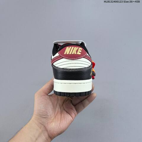 Nike Dunk Low Off White Black Burgundy Gold EU 36-45 Skate Shoe - Unisex (BS-61801)