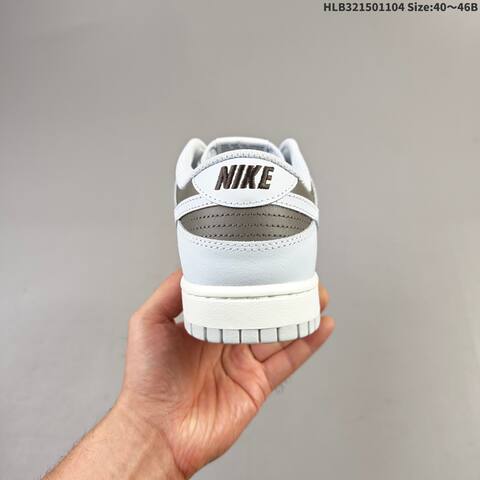 Nike Dunk Low Light Grey Dark Brown White EU 40-46 Skate Shoe - Men's (BS-63884)
