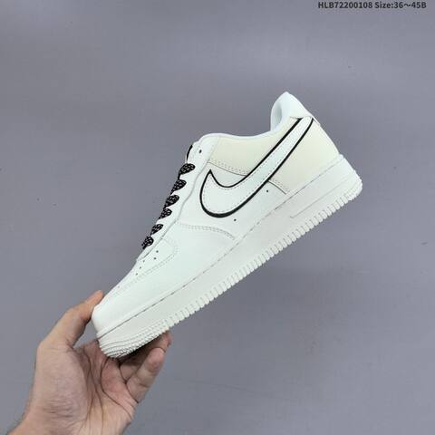 Nike Air Force 1 07 White Gray Black EU 36-45 Sneaker - Unisex (BS-62139)