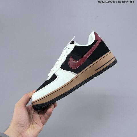 Nike Air Force 1 07 Low White Black Dark Red Brown EU 36-45 Sneaker - Unisex (BS-60833)