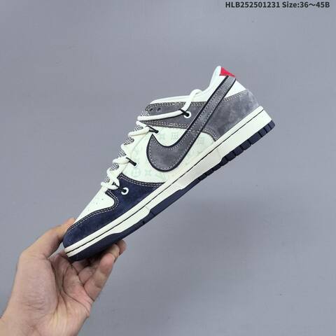 Nike SB Dunk Low Retro DIY Louis Vuitton Off White Navy Grey Red EU 36-45 Skate Shoe - Unisex (BS-62292)