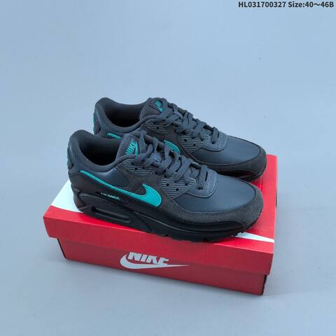 Nike Air Max 90 Black Dark Grey Turquoise White EU 40-46 Sneaker - Men's (BS-61112)