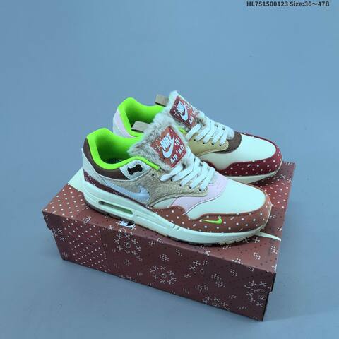 Nike Air Max 1 87 White Dark Green Black Pink Brown Blue Cream EU 36-47 Sneaker - Unisex (BS-61813)