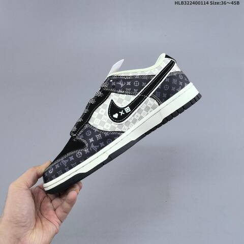Nike SB Dunk Low Black White Grey Red EU 36-45 Skate Shoe - Unisex (BS-61996)
