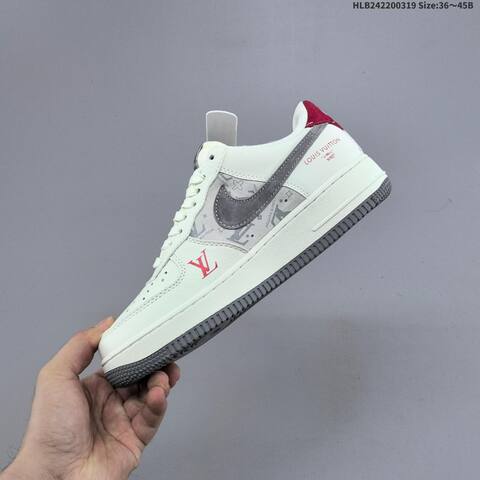 Nike Air Force 1 07 LV8 HS6188-134 Off White Grey Red EU 36-45 Skate Shoe - Unisex (BS-61245)