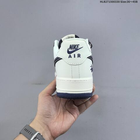 Nike Air Force 1 07 Low Stussy Off White Navy Blue EU 36-45 Sneaker - Unisex (BS-61033)