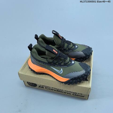 Nike ACG Mountain Fly Low GTX SE Grey Black Maroon Olive Green Black Orange EU 40-45 Trail Shoe - Men's (BS-60562)