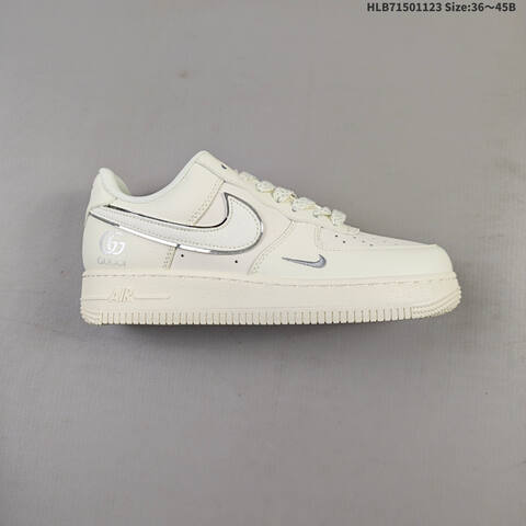 Nike Air Force 1 07 Low Cream White Silver EU 36-45 Sneaker - Unisex (BS-63211)
