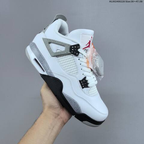 Air Jordan 4 Retro OG White Cement Replica AIR JORDAN 4 Aj4 Lifestyle (BS-66661)