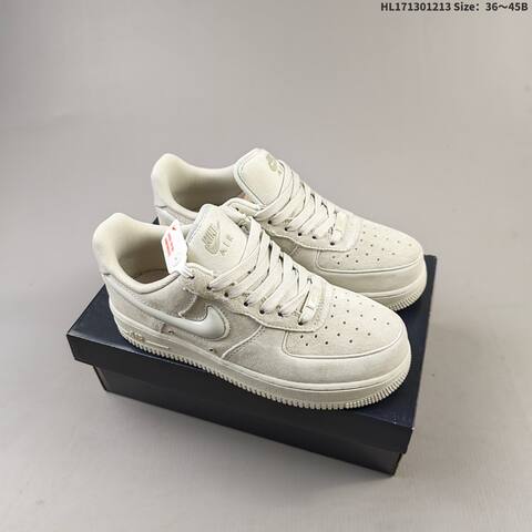 Nike Air Force 1 07 Low HV4406 001 Light Beige Off White EU 36-45 Skate Shoe - Unisex (BS-62719)