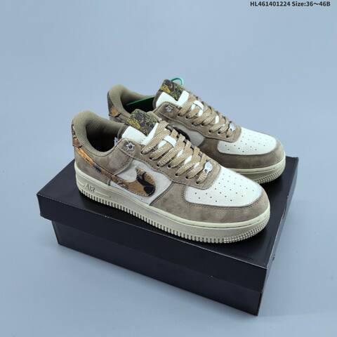 Nike Air Force 1 07 Khaki Beige Brown Black EU 36-46 Sneaker - Unisex (BS-62492)