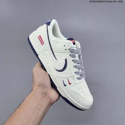 Nike SB Dunk Low Black White Grey Red EU 36-45 Skate Shoe - Unisex (BS-61996)