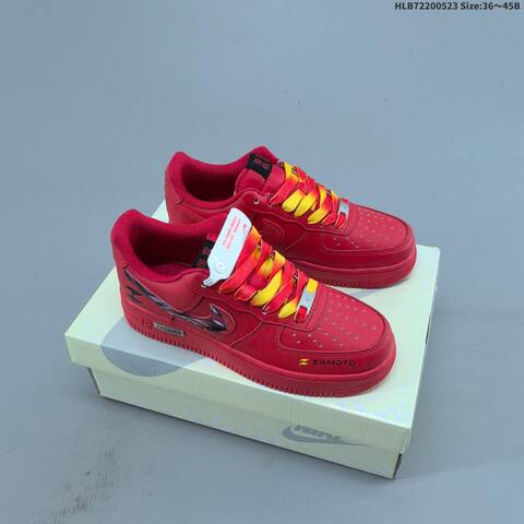 Nike Air Force 1 07 LV8 KM1949-011 Red Black Yellow Silver EU 36-45 Sneaker - Unisex (BS-60195)