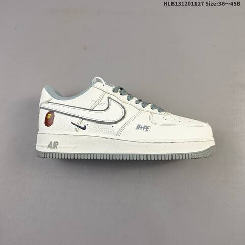 Nike Air Force 1 07 Low BAPE Off White Grey Brown EU 36-45 Sneaker - Unisex (BS-63008)