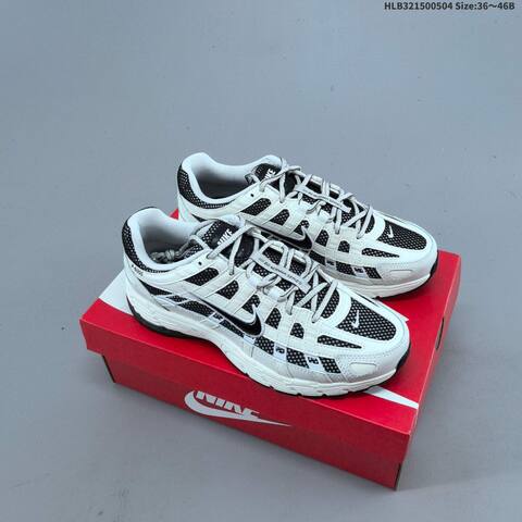 Nike P-6000 White Black Light Grey EU 36-46 Running Shoe - Unisex (BS-60525)