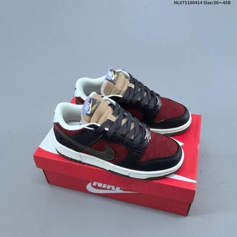 Nike SB Dunk Low CNY Year Of The Dragon Burgundy Black Olive White Tan EU 36-45 Skate Shoe - Unisex (BS-60751)