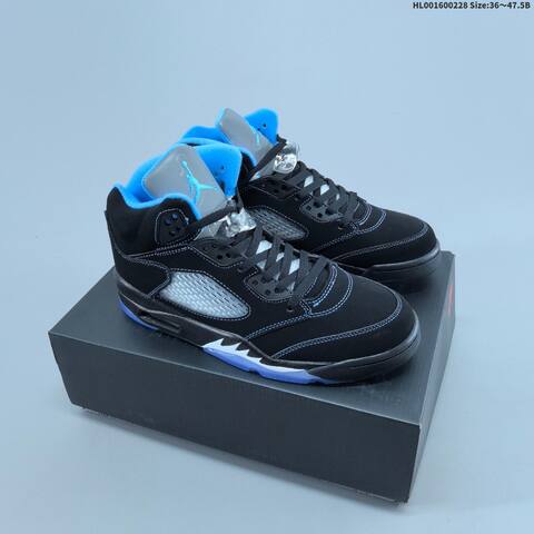 Air Jordan 5 Retro Black University Blue Replica AIR JORDAN 5 Aj5 Lifestyle (BS-66664)