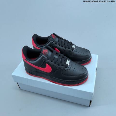 Nike Air Force 1 07 Black Red Black White EU 35 5-47 Sneaker - Unisex (BS-60879)