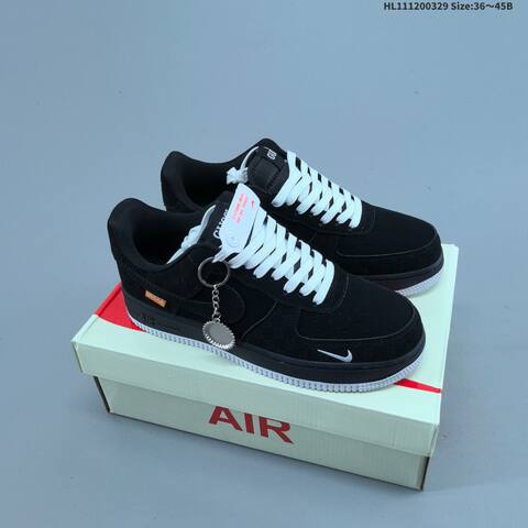 Nike Air Force 1 07 Black White Orange EU 36-45 Sneaker - Unisex (BS-61043)