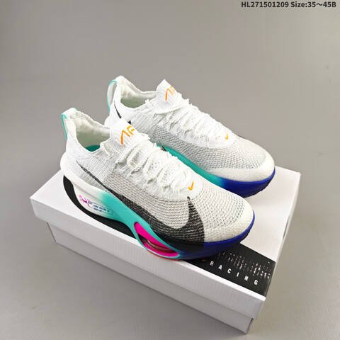 Nike Air Zoom Alphafly Next 3 White Teal Black Orange Pink EU 35-45 Running Shoe - Unisex (BS-62804)