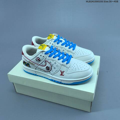 Nike Dunk Low White Brown Blue EU 36-45 Skate Shoe - Unisex (BS-62131)