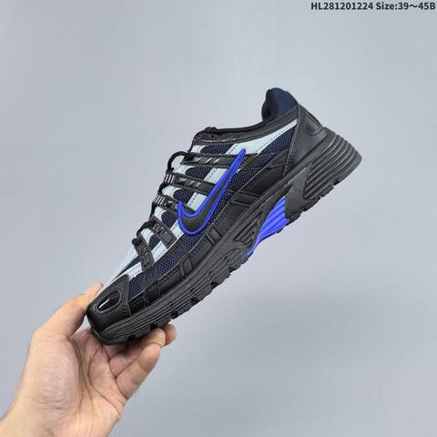 Nike P-6000 Black Silver White Blue EU 39-45 Running Shoe - Unisex (BS-62484)