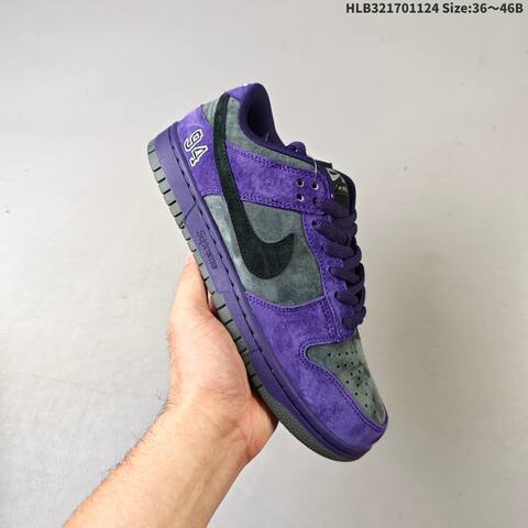 Nike SB Dunk Low Pro Supreme Purple Grey Black Blue EU 36-46 Skate Shoe - Unisex (BS-63137)