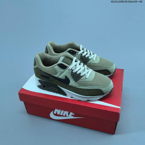 Nike Air Max 90 Cream Beige White Grey Dark Grey White EU 36-45 running shoe
