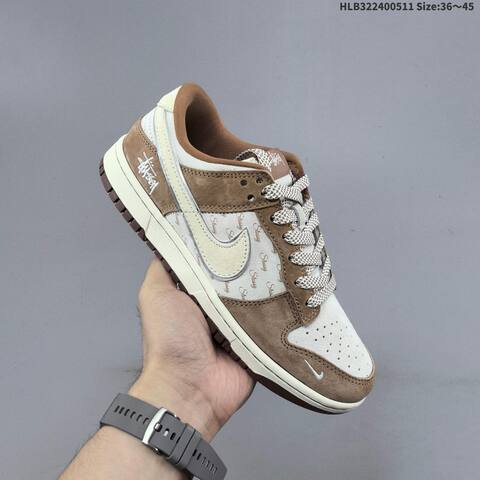 Nike SB Dunk Low Stussy Brown Beige White EU 36-45 Skate Shoe - Unisex (BS-60410)