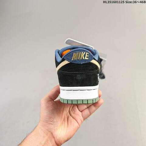 Nike SB Dunk Low Black Navy Blue Gold White Green EU 36-46 Skate Shoe - Unisex (BS-63082)