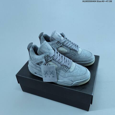 KAWS x Air Jordan 4 Kaws Cool Grey AIR JORDAN 4 Aj4 Lifestyle (BS-66325)