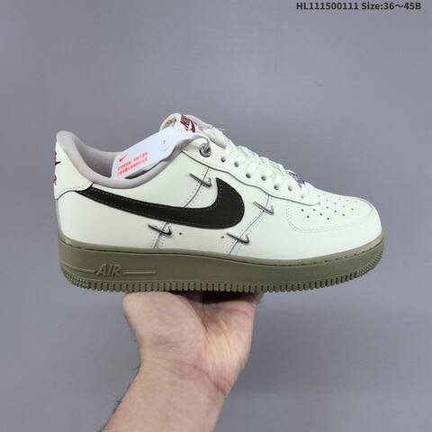 Nike Air Force 1 07 IQ9802-022 Sail Black Olive Grey Silver EU 36-45 Sneaker - Unisex (BS-62056)