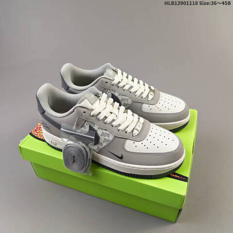 Nike Air Force 1 07 Low Light Grey Off White Dark Grey EU 36-45 Sneaker - Unisex (BS-63528)