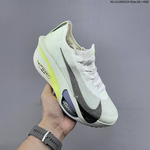 Nike Air Zoom Alphafly Next 3 White Neon Yellow Black Purple EU 36-45 Running Shoe - Unisex (BS-61143)
